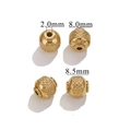 Golden 8mm stainless steel mesh textured beads with 2mm hole for DIY jewelry making - 8x2 Knurled Bead / Gold