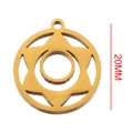 20mm gold stainless steel yoga charm with geometric hollow star design for jewelry DIY - Nested Geometric Hexagram (Gold 4) / Gold