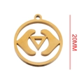 20mm Goldener Edelstahl Ajna Chakra Anhänger mit hohlem Design für DIY-Schmuck - Ajna-Chakra-Symbolstil (Gold 5)