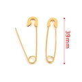 Minimalistische gouden veiligheidsspeld oorbellen van 39mm met een gepolijste afwerking - Gouden Veiligheidsspeld Stijl (A)
