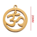20mm goldener Edelstahl Yoga Om Anhänger für DIY Schmuckherstellung und Halsketten - Om-Symbol Ring-Stil (Gold 6)