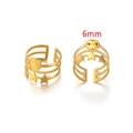 Anello a stella multistrato dorato con base piatta da 6 mm per gioielli fai-da-te - Vassoio Rotondo Stella a Triplo Strato (Gold-A)