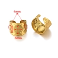 Base per anello in acciaio dorato con motivo a griglia a rilievo e segni di taglia - Disco a Griglia Goffrato Vintage (Gold-B)