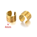 Ear cuff dorati in acciaio inossidabile con motivi a cerchio, larghezza di 4mm - Base per Gioielli con Cerchio Goffrato (Gold-C)
