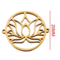 Goldener 20mm Edelstahl Lotusblumen Anhänger Verbinder für DIY Schmuckherstellungsprojekte - 2-Loch Lotus Verbindungsstück (Gold 16)