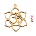 Goldener 25mm Om Lotus Anhänger aus Edelstahl für Yoga-Schmuckherstellung - Ganesha Om Lotus Stil (Gold 17)