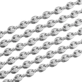 Macro shot of stainless steel pig nose chain links for DIY hip hop jewelry making - Steel