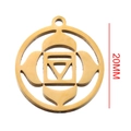 20mm goldener Edelstahl Yoga Mandala Anhänger für DIY Schmuckherstellung Projekte - Geometrische Chakra-Symbole (Gold 18)