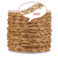 2mm golden stainless steel water wave chain on a white spool for DIY jewelry making - 2mm / Gold