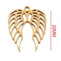 22mm goldener Engelsflügel-Anhänger aus Edelstahl für DIY-Schmuckherstellungsprojekte - Ausgehöhlte Engelsflügel (Gold 19)