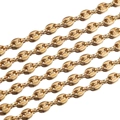 Golden stainless steel coffee bean link chain for DIY jewelry making and necklaces - Gold