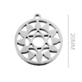 20mm Edelstahl-Rundanhänger mit Davidstern-Hohlmuster für die Schmuckherstellung - Davidstern Mandala (Stahlfarbe 2)