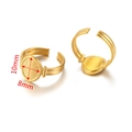 Anelli regolabili in acciaio inossidabile oro opaco con basi ovali 10x8mm per gioielli fai-da-te - Vassoio Ovale Oro Opaco (Gold-K)