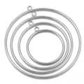 Set mit vier polierten silbernen Edelstahl-Rundringen für DIY-Schmuckherstellung - 30MM / Silber Schweißring-Stil