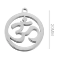 20mm Edelstahl-Anhänger mit Om-Symbol in Silberoptik für DIY-Schmuckprojekte - Om-Symbol-Ring (Stahlfarbe 5)
