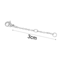 Silver stainless steel 3cm extender chain with lobster clasp for DIY jewelry - 3cm / Steel