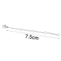 7.5cm silver vacuum plated stainless steel extender chain with lobster clasp for DIY jewelry - 7.5cm / Steel