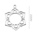 Silberner Edelstahl Lotus Mandala Anhänger Verbinder in der Größe 25mm - 6-Blütenblätter Mandala-Stil (Stahlfarbe 10)