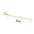 Chaîne d'extension en acier inoxydable doré avec fermoir mousqueton, longueur de 3 cm - 3cm / Or