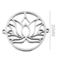 20mm silberner Lotus-Anhänger aus Edelstahl, Hohlform-Verbinder für Schmuckbau - Doppel-Loch Lotus Verbinder (Stahlfarbe 12)