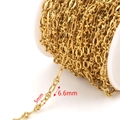 5mm wide golden stainless steel oval Cuban link chain for DIY jewelry making - Style C Gold