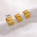 Lot de trois ear cuffs de 7mm en acier inoxydable doré poli avec gravure ROSS - Or Lettre
