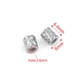 Perles cylindriques en acier martelé 6x6,4mm avec trou de 2,6mm pour bijoux DIY - Petit style martelé cylindrique (1351-1pcs) / Acier