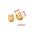 Perles cylindriques dorées en acier martelé 8x9mm pour création de bijoux DIY - Grand style martelé cylindrique (1351-1pcs) / Or
