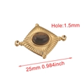 Ruitvormige roestvrijstalen sieraden connector met tijgeroog en 1,5mm gaten - Enkel Stuk / Tijgeroog