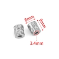 Perles cylindriques en acier inoxydable martelé pour création bijoux avec dimensions - Grand style martelé cylindrique (1351-1pcs) / Acier