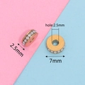 Golden 7mm stainless steel spacer beads with crystal rhinestones for DIY jewelry making - Single Piece / Gold