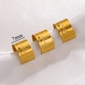 Lot de 3 bagues d'oreille 7mm en acier inoxydable doré gravées Good Luck trèfle - Or - Lettre Cœur
