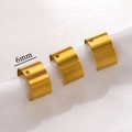 Manchette d'oreille en acier inoxydable doré 6mm avec petit trou pour bijoux DIY - Or - Poli