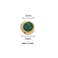 Green cat eye stone bead with gold stainless steel frame for DIY jewelry 7mm - 6mm / Gold Color (Dark Green Cat Eye)