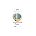 7mm gold-plated stainless steel round bead with 6mm light blue cat-eye stone inlay - 6mm / Gold Color (Light Blue Cat Eye)
