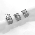 Lot de 3 boucles d'oreilles clips en acier inoxydable 7mm avec gaufrage ROSS poli - Ton Argent Lettre