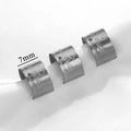 Trois ear cuffs de 7mm en acier argenté avec gravures Good Luck et trèfles - Ton Argent Cœur Lettre