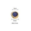 7mm Blue cat eye stone bead with gold stainless steel frame for DIY jewelry making - 6mm / Gold Color (Dark Blue Cat Eye)