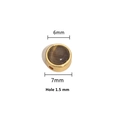 DIY jewelry charm with gold-plated metal base and 7mm grey cat eye stone inlay with hole - 6mm / Gold Color (Gray Cat Eye)