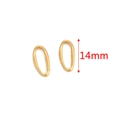 Golden irregular oval stainless steel jewelry connector with 14mm height dimension - 14mm / Gold 1