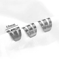 Trois clips d'oreille de 10mm en acier inoxydable avec finition argentée polie - Ton Argent Triple Courbe