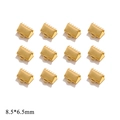 Detailed view of 8.5x6.5mm gold stainless steel ribbon crimp ends for jewelry making - Small Style / Gold