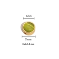 DIY bead accessory with 7mm golden frame and 6mm grass green cat eye stone insert - 6mm / Gold Color (Lime Cat Eye)