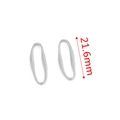 Polished silver 21.6mm oval stainless steel connector for DIY earring jewelry making - 21.6mm / Steel 2