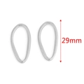 29mm silver stainless steel irregular teardrop connectors for DIY jewelry making - Steel 3