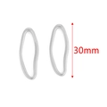 Silver geometric irregular oval earring connectors in stainless steel 30mm 2pcs - Steel 4