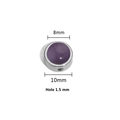 8mm Purple cat eye stone bead with silver stainless steel frame for DIY jewelry - 8mm / Steel Color (Purple Cat Eye)