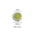 8mm green cat eye stone in silver stainless steel base bead for DIY jewelry making - 8mm / Steel Color (Lime Cat Eye)