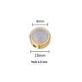 10mm golden stainless steel opal bead with 1.5mm hole for DIY jewelry making - 8mm / Gold (White Cat's Eye)