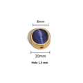 Golden stainless steel charm bead with 8mm dark blue cat eye stone for DIY jewelry - 8mm / Gold Color (Dark Blue Cat Eye)